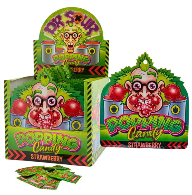 Dr. Sour Popping Candy Strawberry 15g