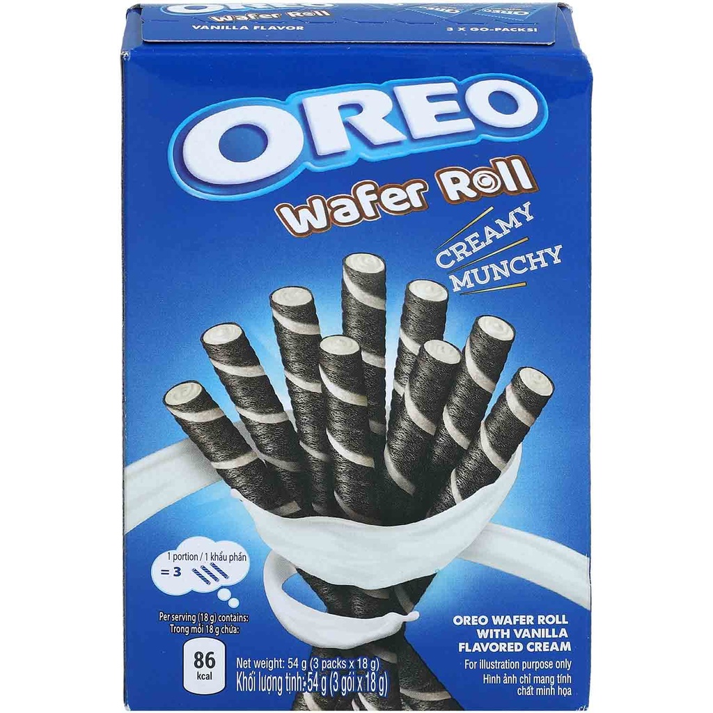 Oreo Wafer Roll Creamy Munchy Vanilla 54g