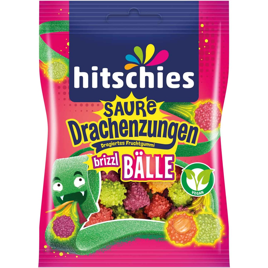 Hitschies Saure Drachenzungen Bälle 100g