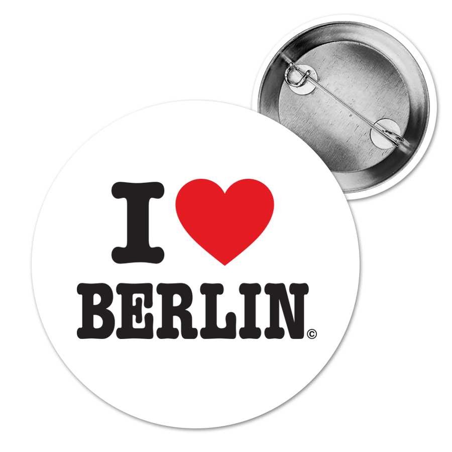 Button I Love Berlin Weiß