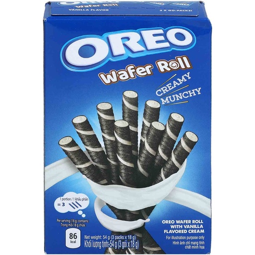 [P0001353] Oreo Wafer Roll Creamy Munchy Vanilla 54g